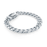 Italgem Steel 10MM Curb Fancy Clasp Bracelet