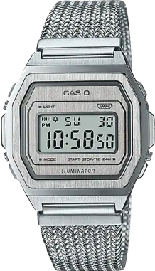 Casio best sale retro silver