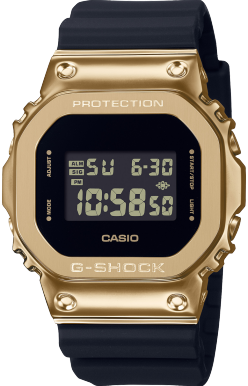 Casio g shock watch black and gold best sale